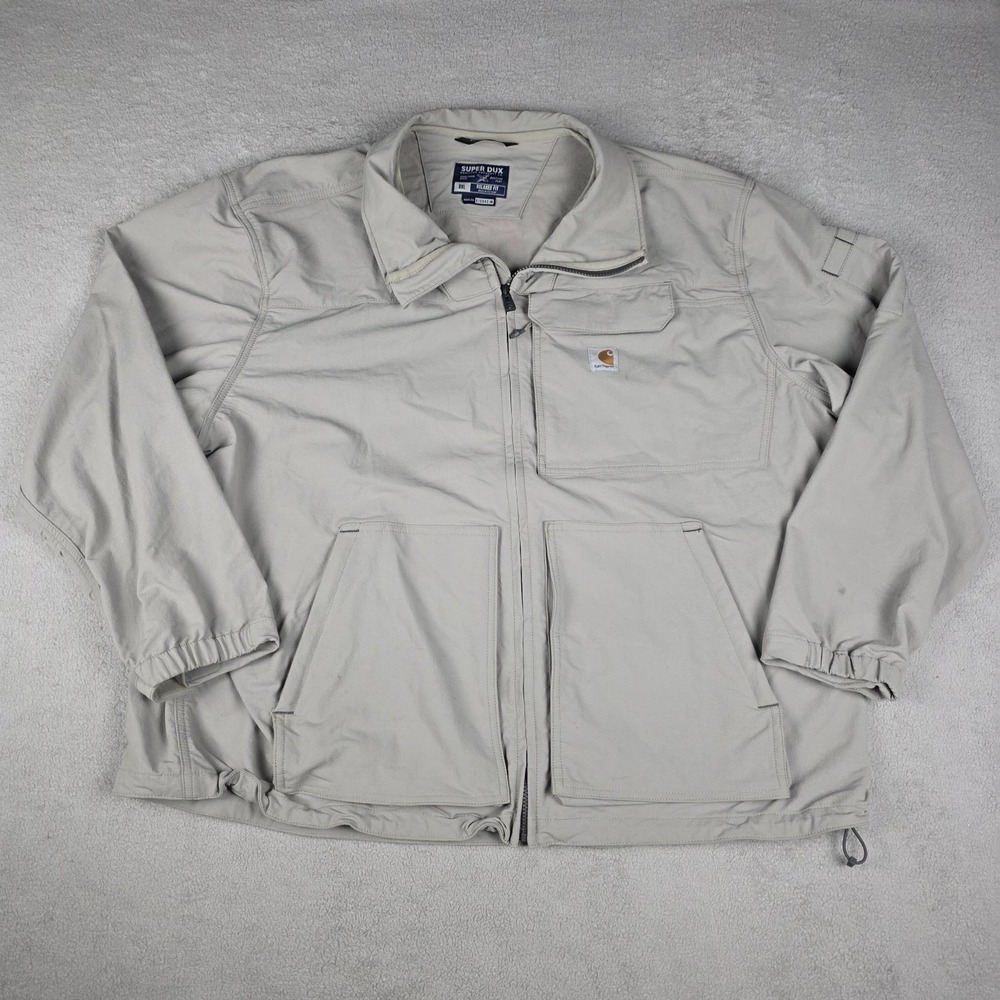 Carhartt Jacket Mens XXXL Tan Super Dux Rain Defender Relaxed‎ Fit Rugged Flex